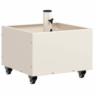 vidaXL Base para chap&eacute;u de sol Manual Branco 45 x 45 x 45 cm A&ccedil;o