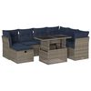 vidaXL Conjunto de sof&aacute; de jardim com 8 pe&ccedil;as e almofadas em rattan sint&eacute;tico cinza