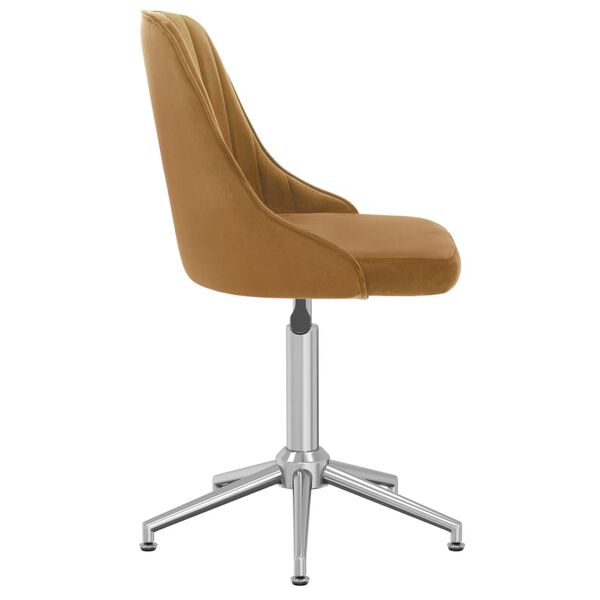 vidaXL Cadeira de jantar girat&oacute;ria veludo castanho