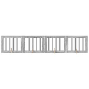 vidaXL Port&atilde;o de C&atilde;o com Suportes 4 pcs Sonoma Cinzento 100 x 80 cm