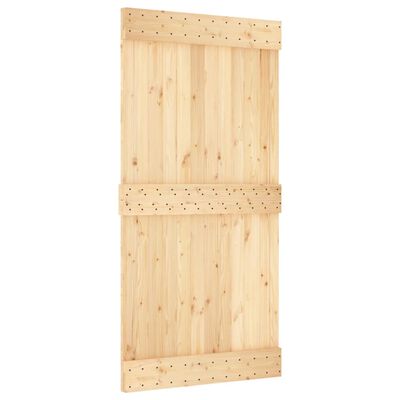 vidaXL Porta de correr c/ ferragens 100x210 cm madeira de pinho maciça