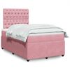 vidaXL Cama boxspring com colch&atilde;o 120x190 cm veludo rosa