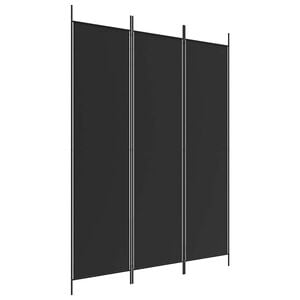 vidaXL Biombo/divis&oacute;ria com 3 pain&eacute;is 150x200 cm tecido preto