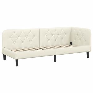 vidaXL Estrutura de Cama de Canto Creme 80 x 200 cm Veludo