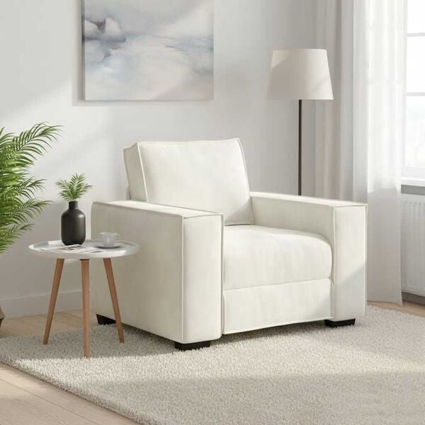 vidaXL Poltrona 100x78x84 cm veludo creme