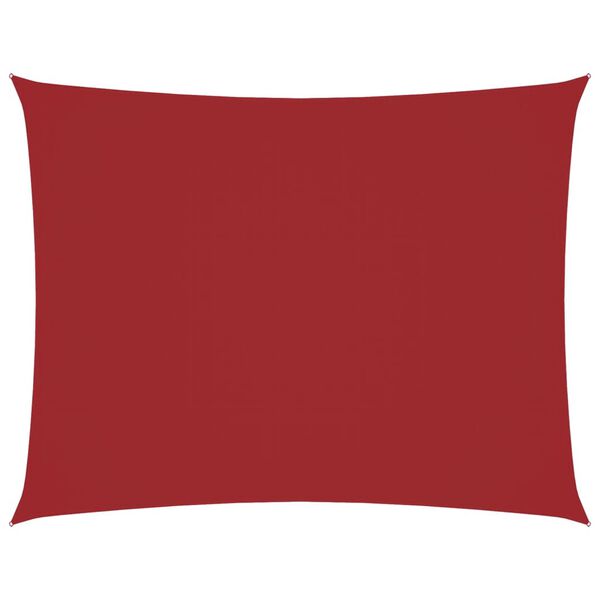vidaXL Para-sol estilo vela tecido oxford retangular 4x5 m vermelho