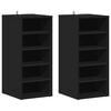 vidaXL Sapateiras 2 pcs 31,5x35x70 cm derivados de madeira preto