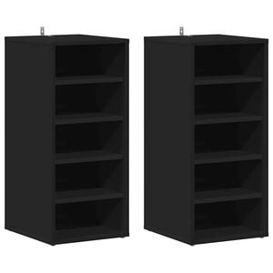vidaXL Sapateiras 2 pcs 31,5x35x70 cm derivados de madeira preto