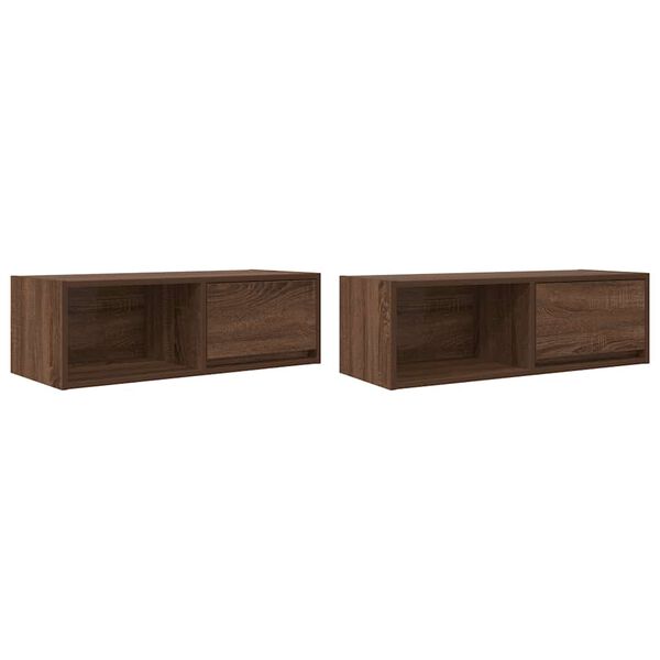 vidaXL M&oacute;veis de TV 2pcs 80x31x25,5cm deriv. madeira carvalho castanho