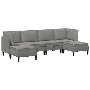 vidaXL Conjunto de M&oacute;veis para Sala de Estar 6 unid. Cinzento-claro