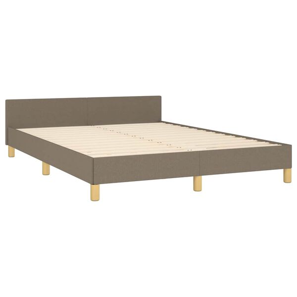 vidaXL Cama sem colch&atilde;o 140x200 cm tecido castanho-acinzentado