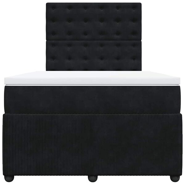 vidaXL Cama boxspring com colch&atilde;o 120x190 cm veludo preto
