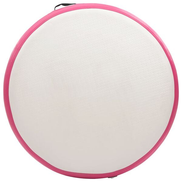 vidaXL Tapete de gin&aacute;stica insufl&aacute;vel com bomba 100x100x10 cm PVC rosa