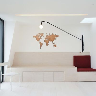 MiMi Innovations Decoração parede mapa-múndi Luxury castanho 90x54 cm