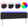vidaXL Cabeceira de cama c/ LED couro artificial 200x5x78/88 cm preto