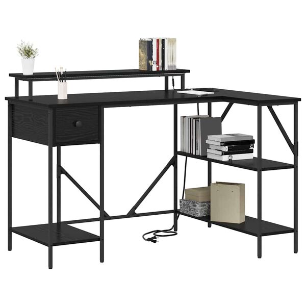 vidaXL Mesa Carvalho Preto 120 x 79 x 86,5 cm Madeira processada