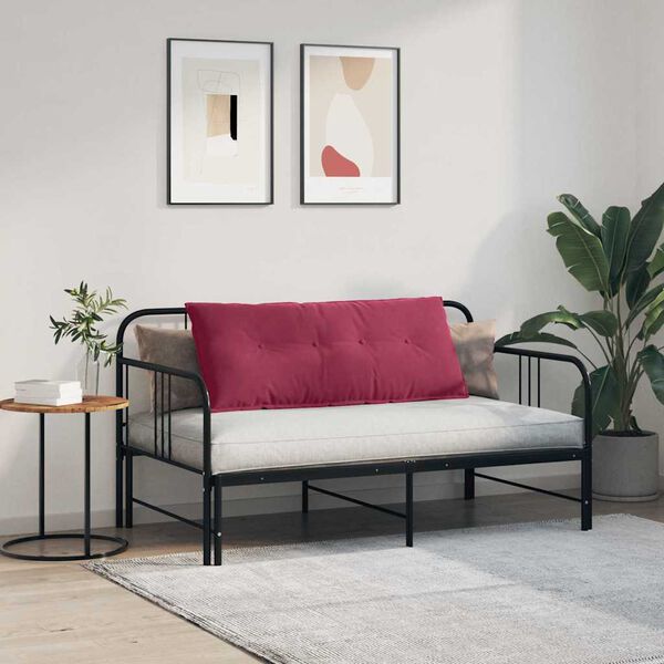 vidaXL Travesseiro para Costas Vinho Vermelho 120 x 50 cm