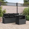 vidaXL Conjunto de Sof&aacute; de Jardim 5 pcs Preto Rattan Sint&eacute;tico
