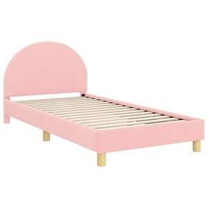 vidaXL Estrutura de Cama Infantil com Cabeceira Rosa 80 x 200 cm