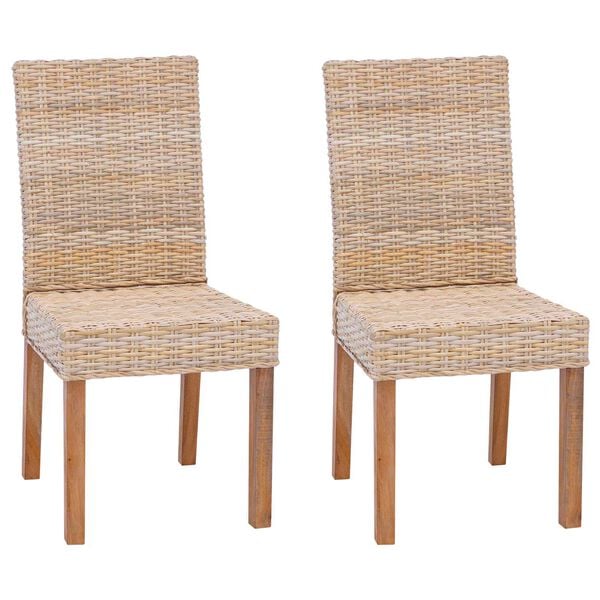 vidaXL Cadeira de jantar 2 pcs Natural 45 x 54 x 93 cm