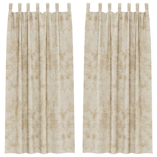 vidaXL Cortinas de Veludo com cortinas 2 pcs Creme 260 x 140 cm Veludo