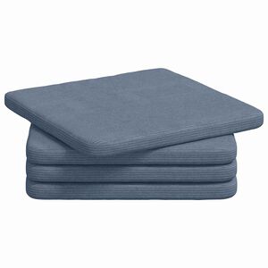 vidaXL Almofadas de Assento 4 unid. Tecido de Veludo Cotele Azul