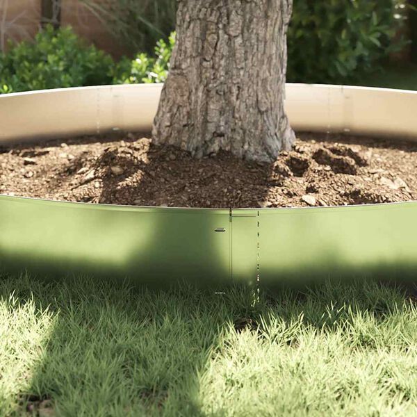 vidaXL Delimitadores de relvado 5 pcs Prateado 100 x 25 x 0,07 cm