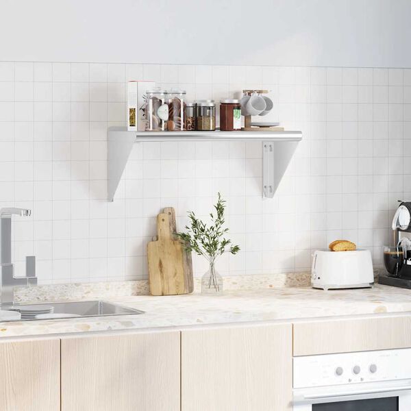 vidaXL Prateleira de parede 75x30x31 cm a&ccedil;o inoxid&aacute;vel prateado