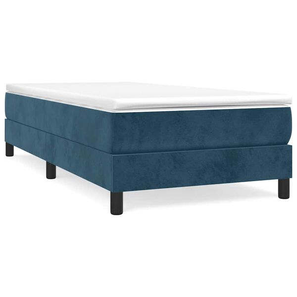 vidaXL Estrutura de cama com molas 90x190 cm veludo azul-escuro