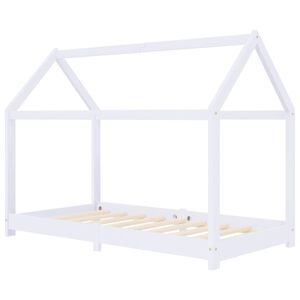 vidaXL Estrutura de cama para crian&ccedil;as 70x140 cm pinho maci&ccedil;o branco