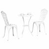 vidaXL Conjunto Bistro de Jardim 3 pcs Branco Alumínio