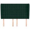 vidaXL Cabeceira cama c/ abas veludo 147x23x118/128 cm verde-escuro
