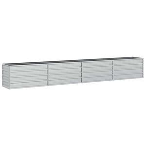 vidaXL Canteiro elevado de jardim 320x40x45cm a&ccedil;o galvanizado prateado