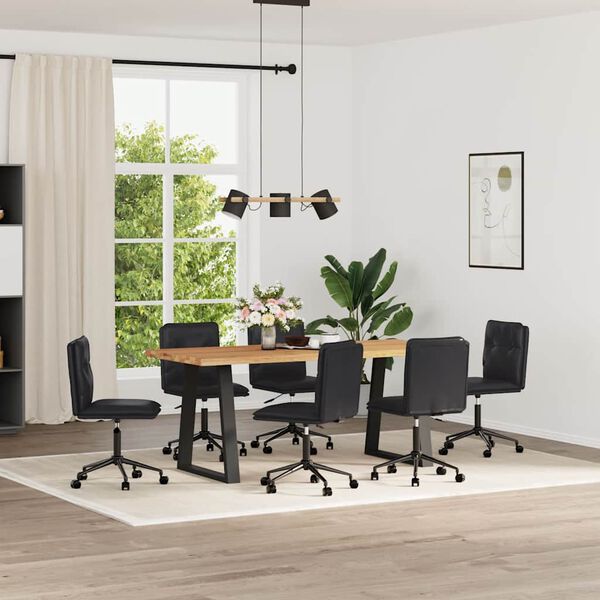 vidaXL Cadeiras de jantar 6 pcs couro artificial preto