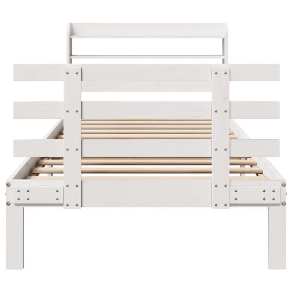 vidaXL Estrutura cama c/ cabeceira sem colchão 90x190 cm branco
