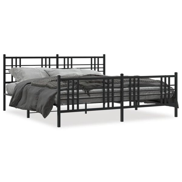 vidaXL Estrutura de cama sem colch&atilde;o com p&eacute;s 180x200 cm preto