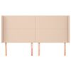 vidaXL Cabeceira cama c/ abas couro artif. 203x16x118/128cm cappuccino