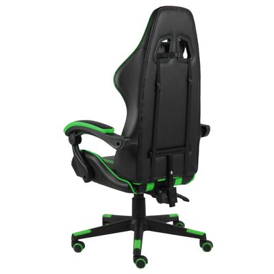 vidaXL Cadeira estilo corrida couro artificial preto e verde