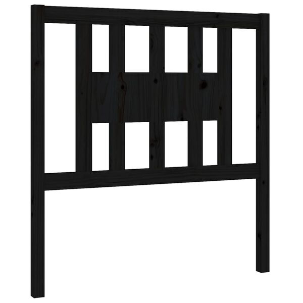 vidaXL Cabeceira de cama 81x4x100 cm pinho maci&ccedil;o preto
