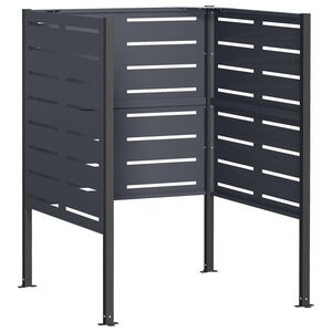 vidaXL Tela para Lixeira 85 x 85 x 113 cm A&ccedil;o Antracite