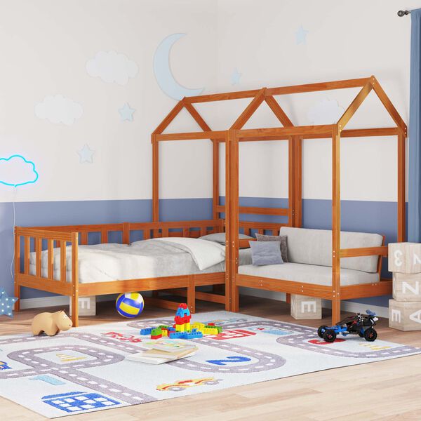 vidaXL Conjunto de Cama Day 3 pcs Marrom Cera