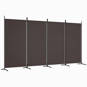 vidaXL Divis&oacute;ria de quarto com 4 pain&eacute;is 346x180 cm tecido castanho