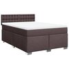 vidaXL Cama com molas/colch&atilde;o 140x200 cm tecido castanho-escuro