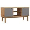 vidaXL M&oacute;vel de TV OTTA 113,5x43x57 pinho maci&ccedil;o castanho/cinza