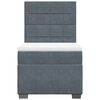 vidaXL Cama com molas/colch&atilde;o 90x190 cm veludo cinza-escuro