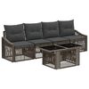 vidaXL Conjunto de Sof&aacute; de Jardim 5 unid. Cinza e Cinza Escuro vime PE