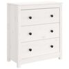 vidaXL Aparador 70x35x80 cm madeira de pinho maci&ccedil;a branco