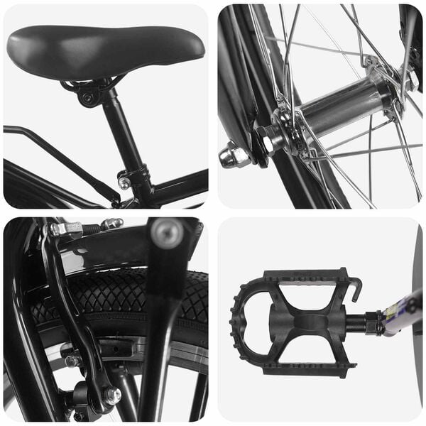 vidaXL Bicicleta Infantil 18 Polegadas para 5-7 anos Preto