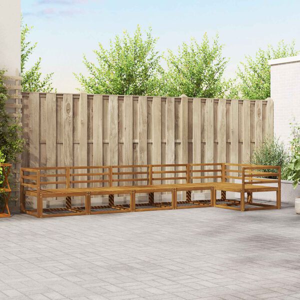 vidaXL Conjunto de Sof&aacute;s para Exterior 6 pcs Natural