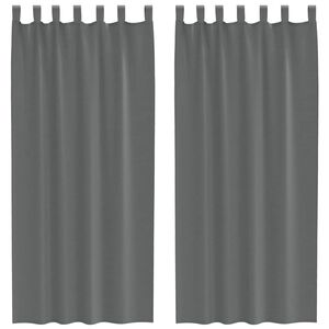 vidaXL Cortinas de voile com la&ccedil;os 2 pcs cinzento-escuro 140x225 cm